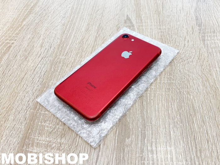 iphone 7 rouge red reparation batterie mobishop saint-etienne st-etienne reparateur smartphone telephone portable villars